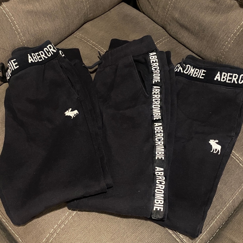 Abercrombie & Fitch Kids Black Logo Waistband Joggers